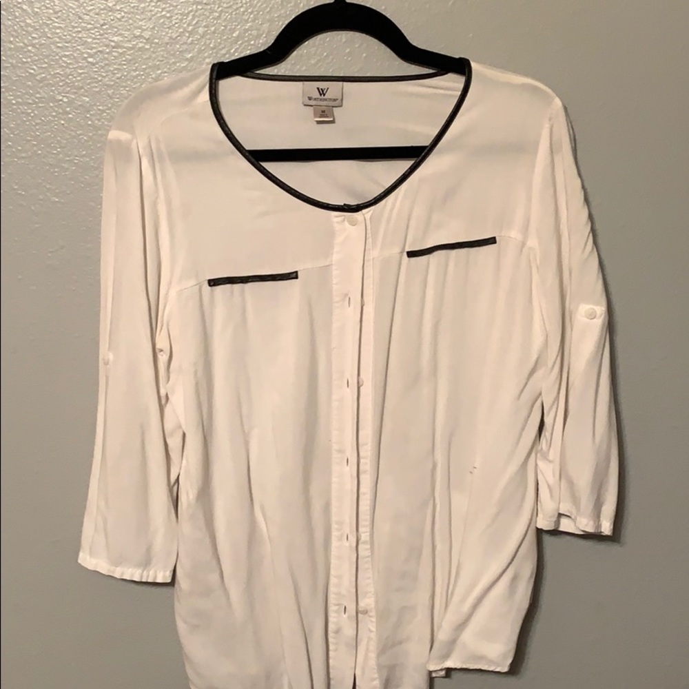 Bottom down white blouse